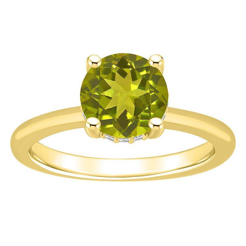 Alyson Layne 14k Gold Round Peridot & Diamond Accent Ring, Womens Product Image