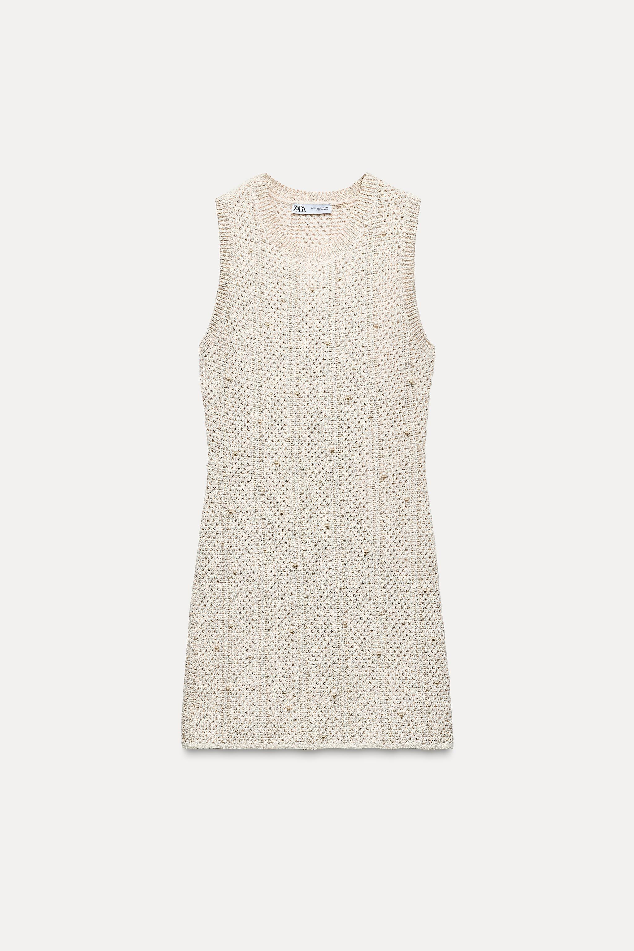 FAUX PEARL KNIT DRESS WITH METALLIC THREAD Product Image