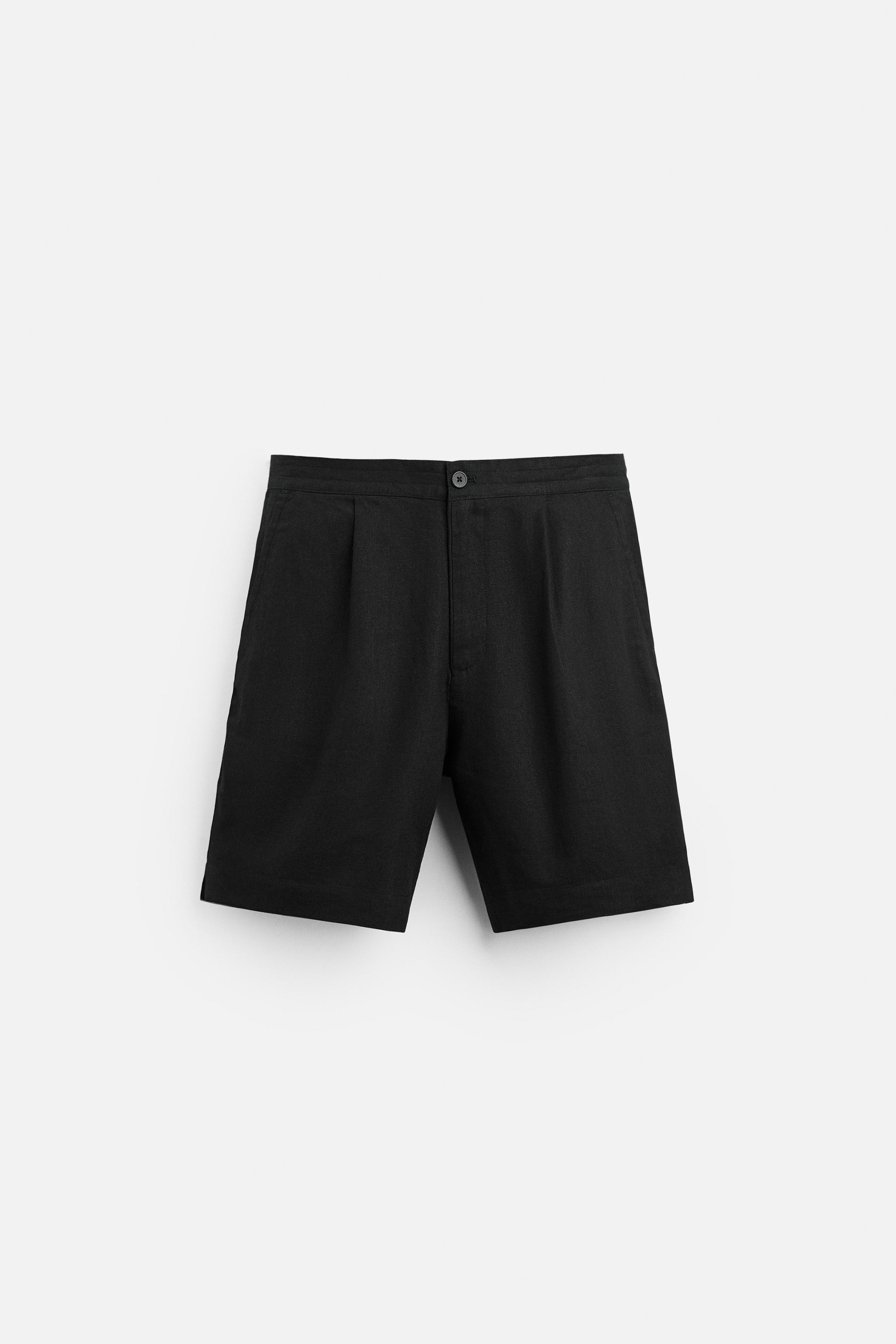 LINEN - VISCOSE PLEATED SHORTS Product Image