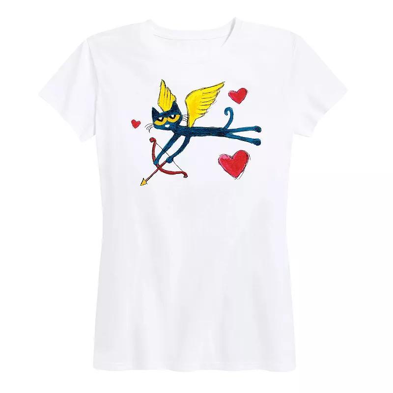 Womens Pete The Cat Cupid Graphic Tee Product Image