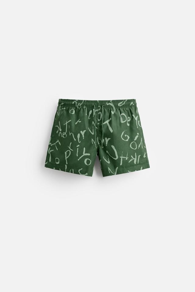 SHORT SWIMMING TRUNKS WITH LETTERS Product Image