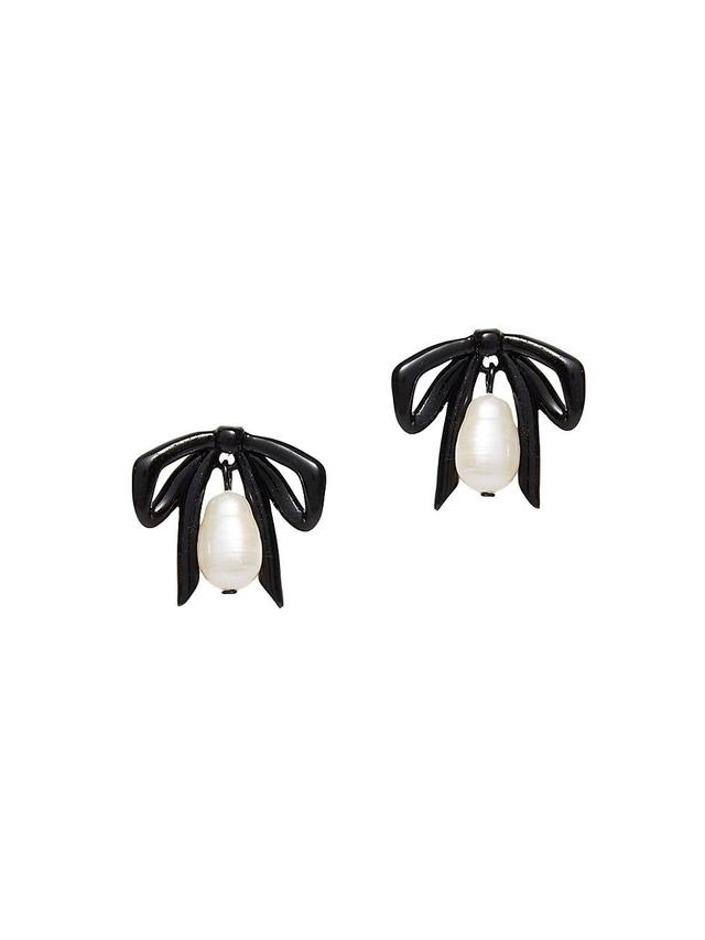 Womens The Met X Lele Sadoughi Acetate & Faux Pearl Bow Stud Earrings Product Image