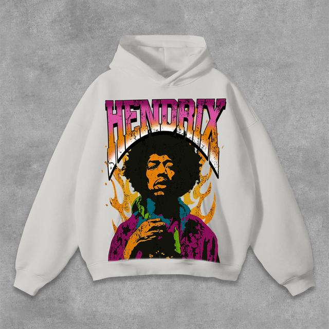 Jimi Hendrix Print Pocket Hoodie Product Image