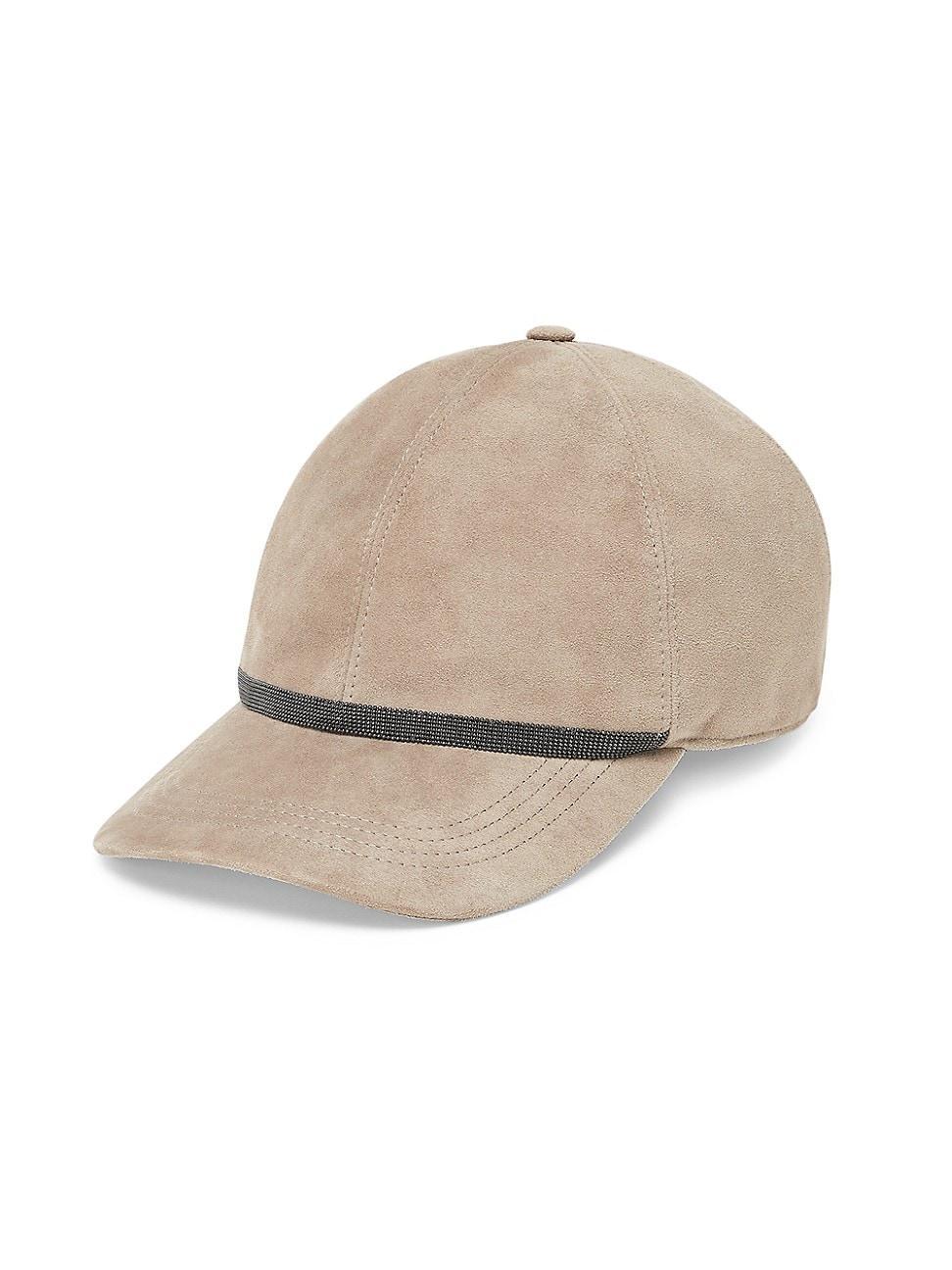 Womens Suede Baseball Cap with Shiny Trim Product Image