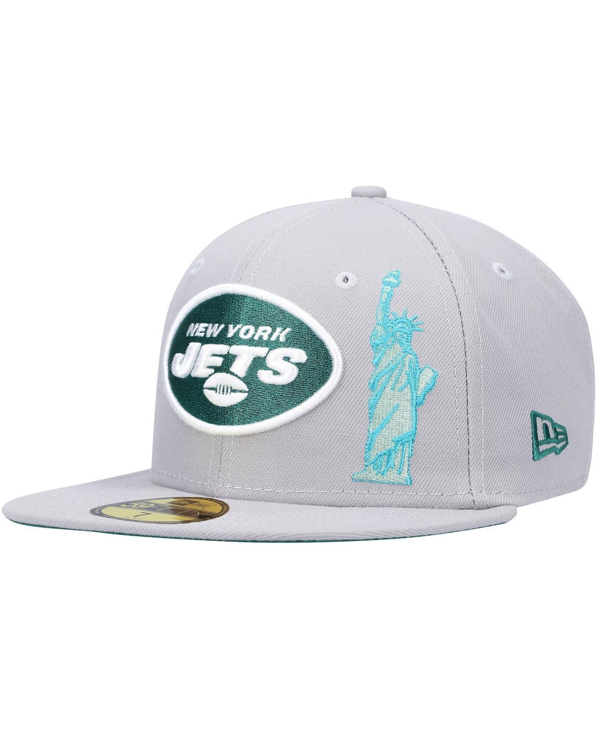 Mens New Era Gray New York Jets City Describe 59FIFTY Fitted Hat Product Image