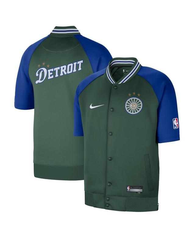 Mens Nike Green Detroit Pistons 2022/23 City Edition Showtime Raglan Short Sleeve Full-Snap Jacket Product Image