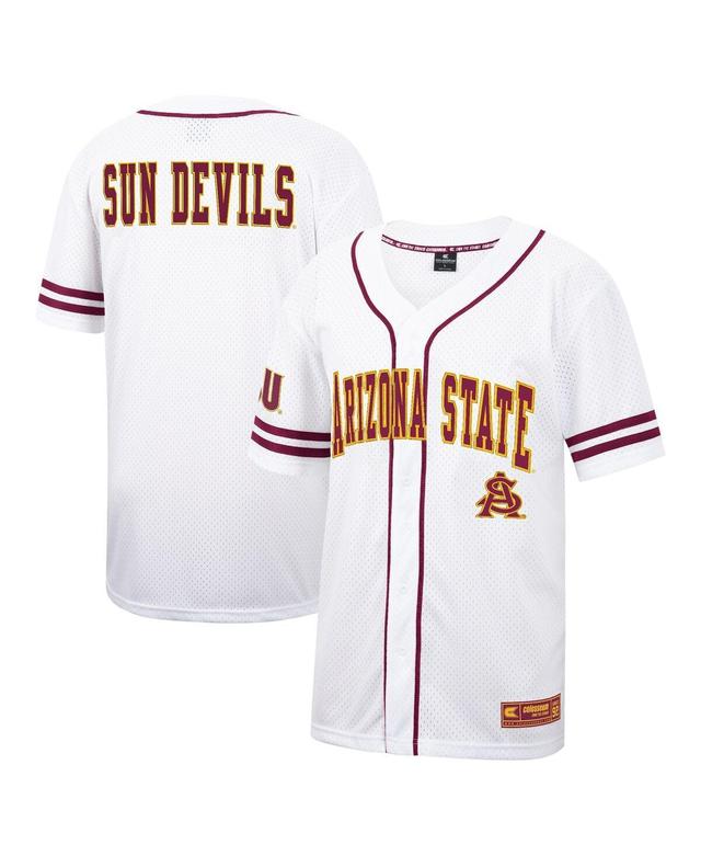 Mens Colosseum White Arizona State Sun Devils Free Spirited Mesh Button-Up Baseball Jersey - White Product Image