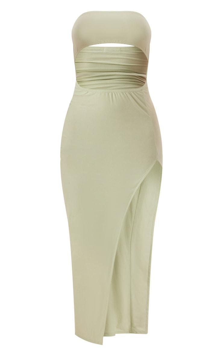 Sage Soft Touch Bandeau Cut Out Waist Strap Midaxi Dress Product Image