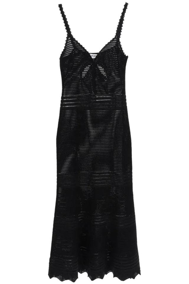 Crochet Midi Dress In Black Product Image