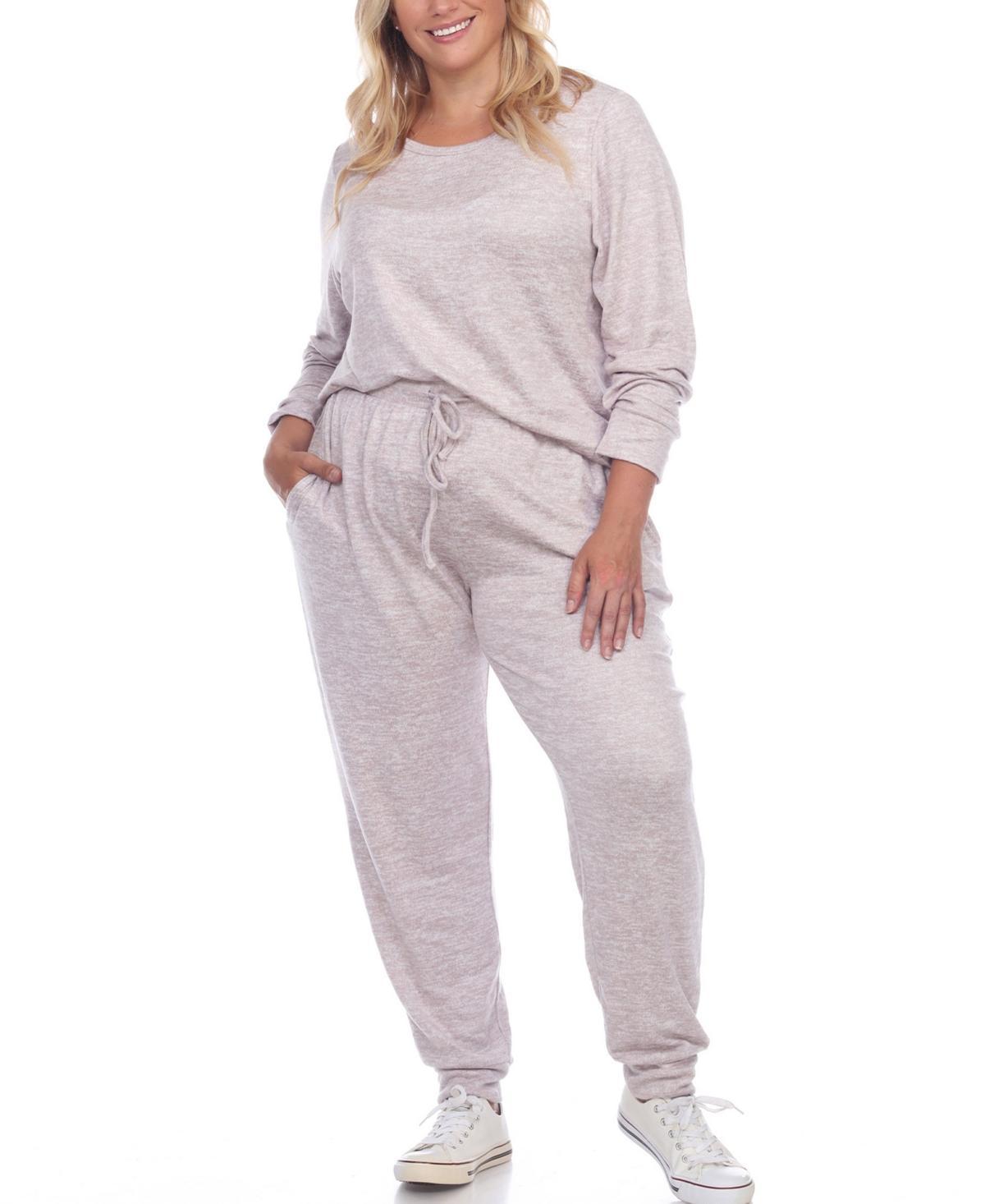 White Mark Plus Size Lounge Set, 2-Piece Product Image