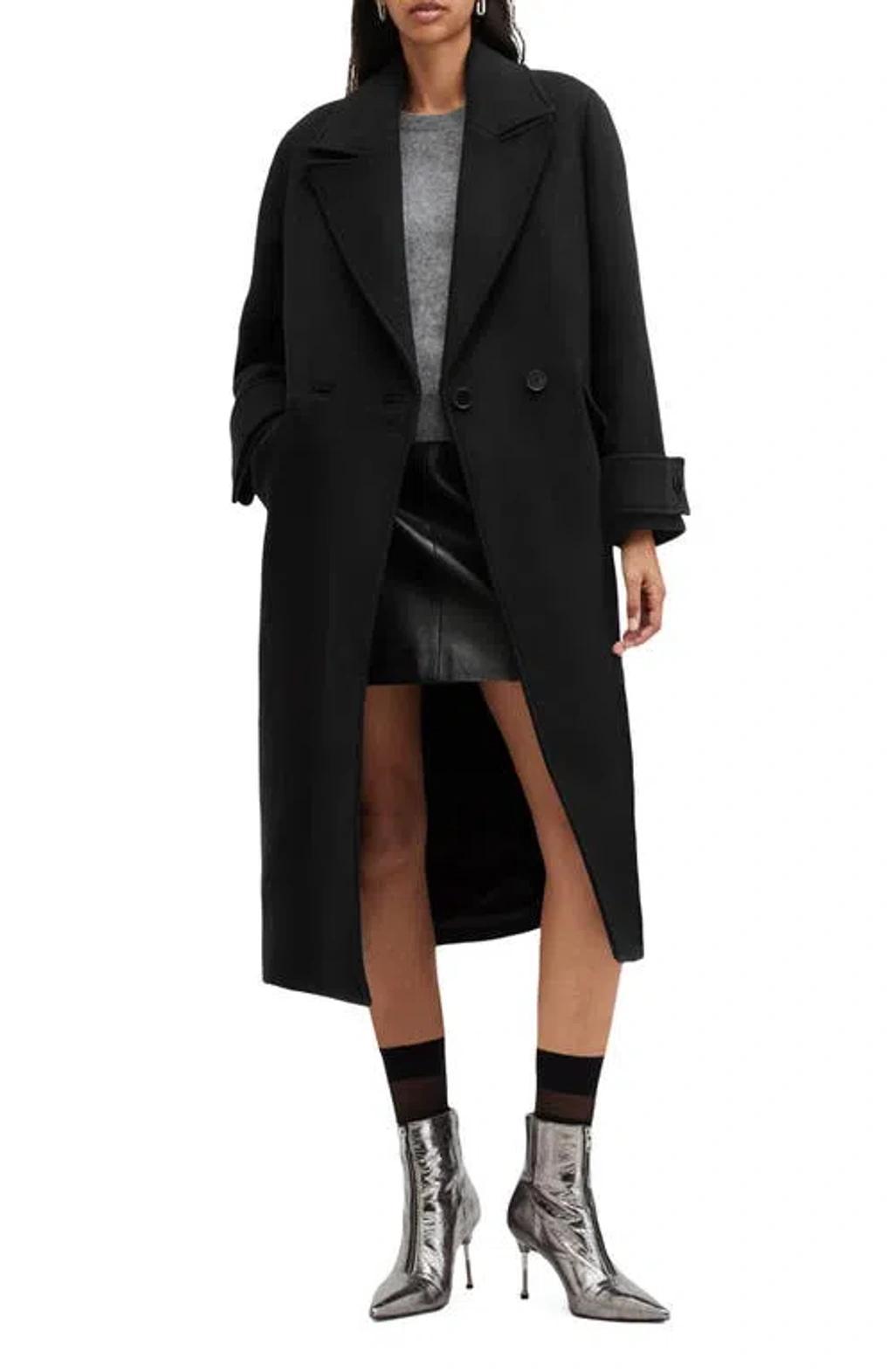 Mabel Double Breasted Coat In Black Product Image