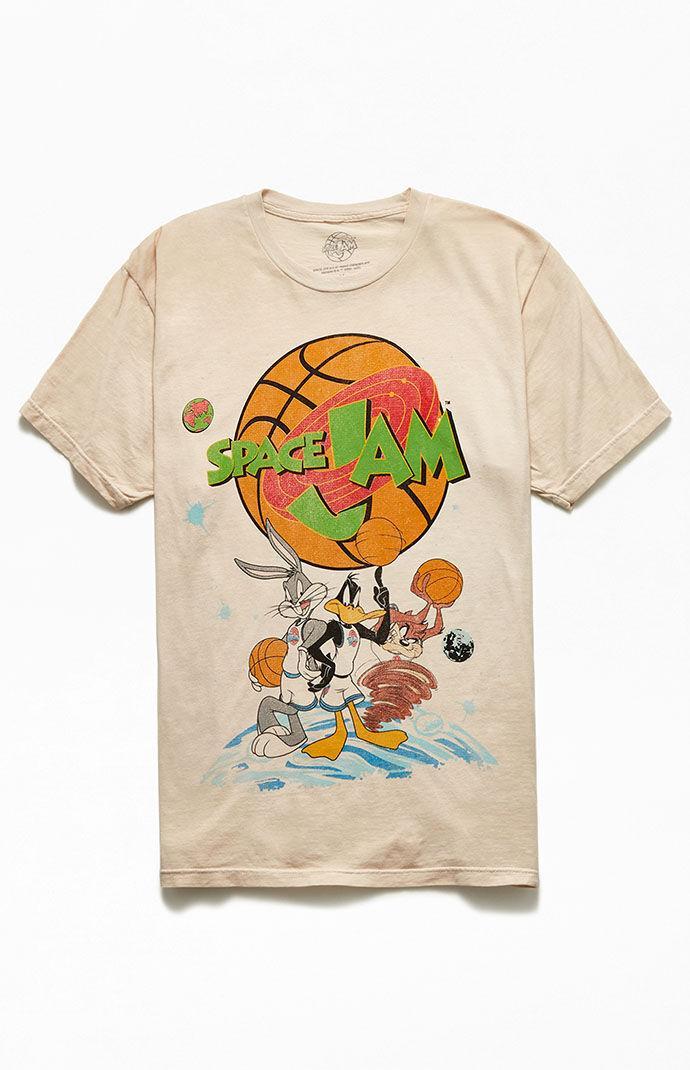 PacSun Mens Space Jam Vintage Dyed T-Shirt - Whiteedium Product Image