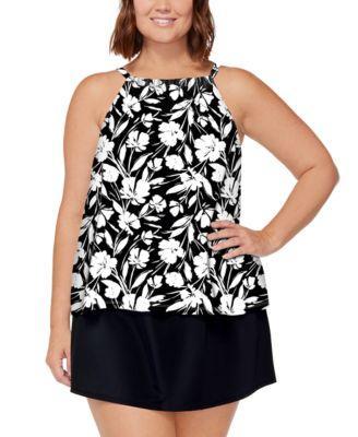 Island Escape Plus Size Beach Board Shorts, Created for Macys Womens Swimsuit Product Image