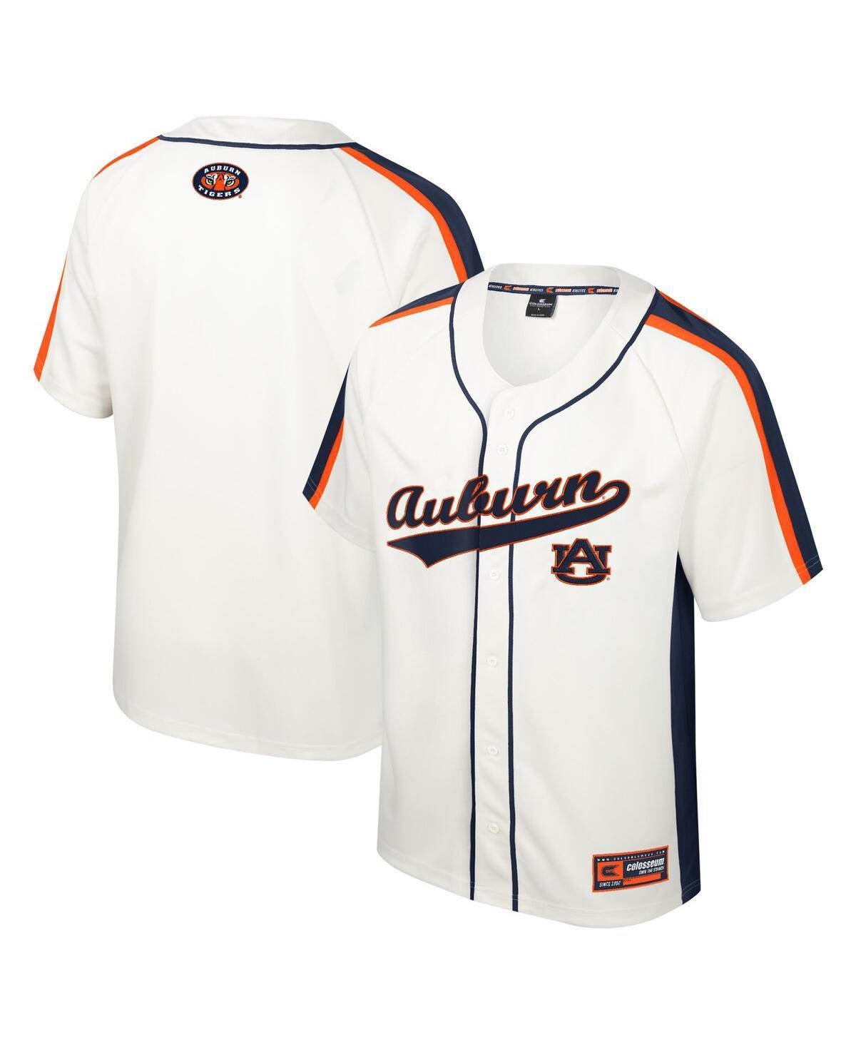 Mens Colosseum Cream Auburn Tigers Ruth Button-Up Baseball Jersey Product Image