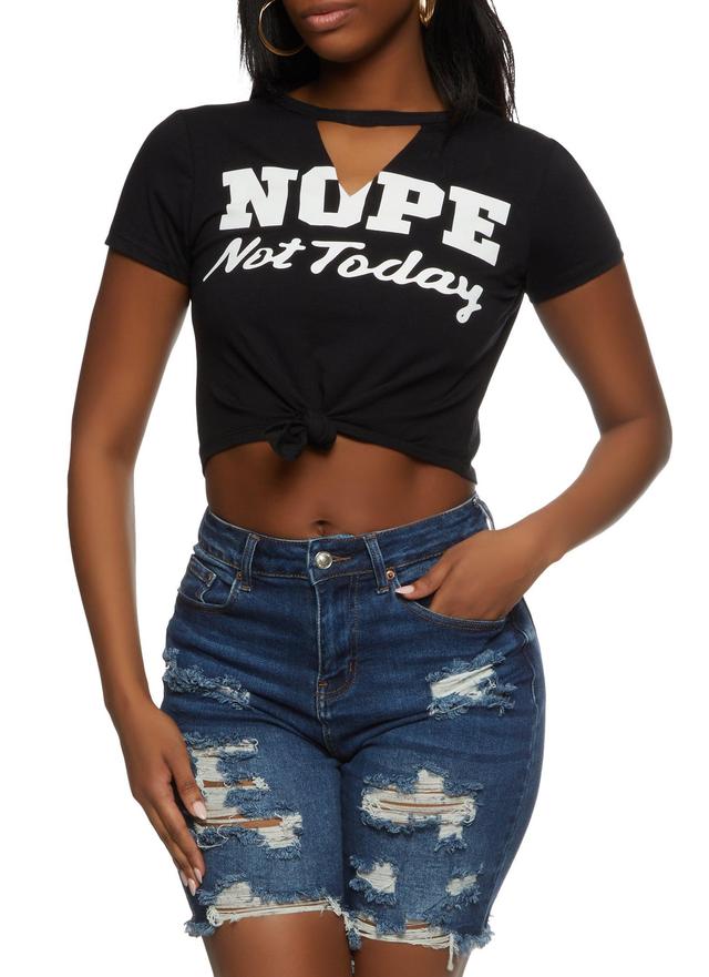 Womens Nope Not Today Cut Out Graphic Tee Product Image