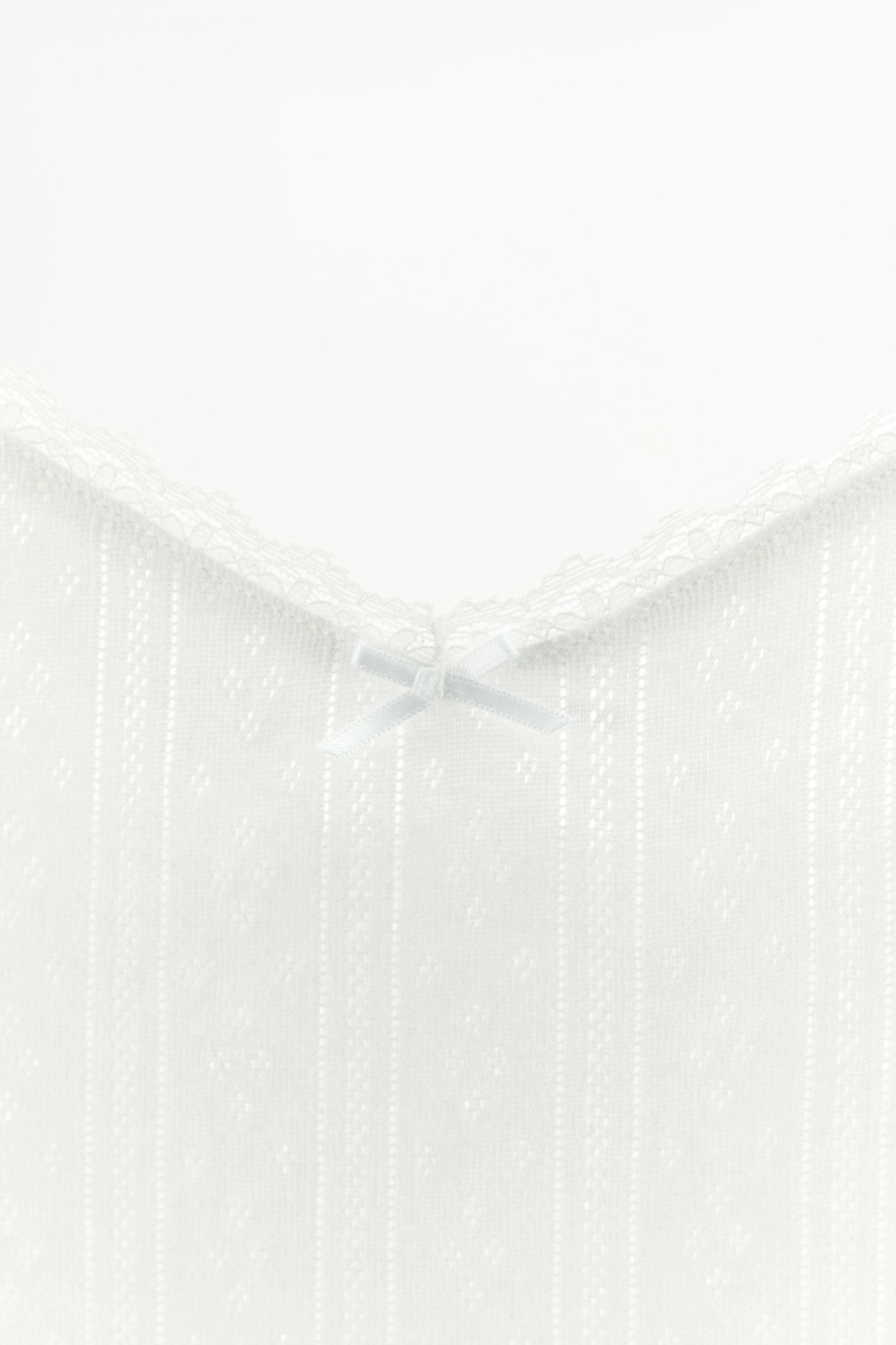 LACE TRIM POINTELLE TOP Product Image