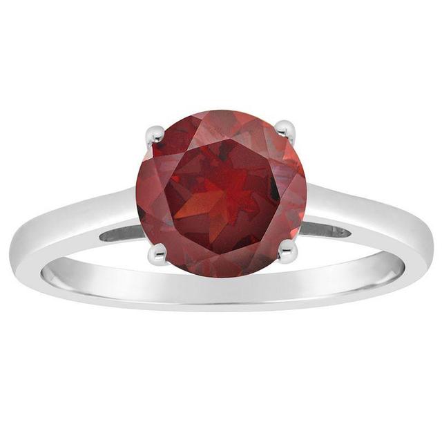 Alyson Layne 14k Gold Round Garnet Solitaire Ring, Womens 14k White Gold Product Image