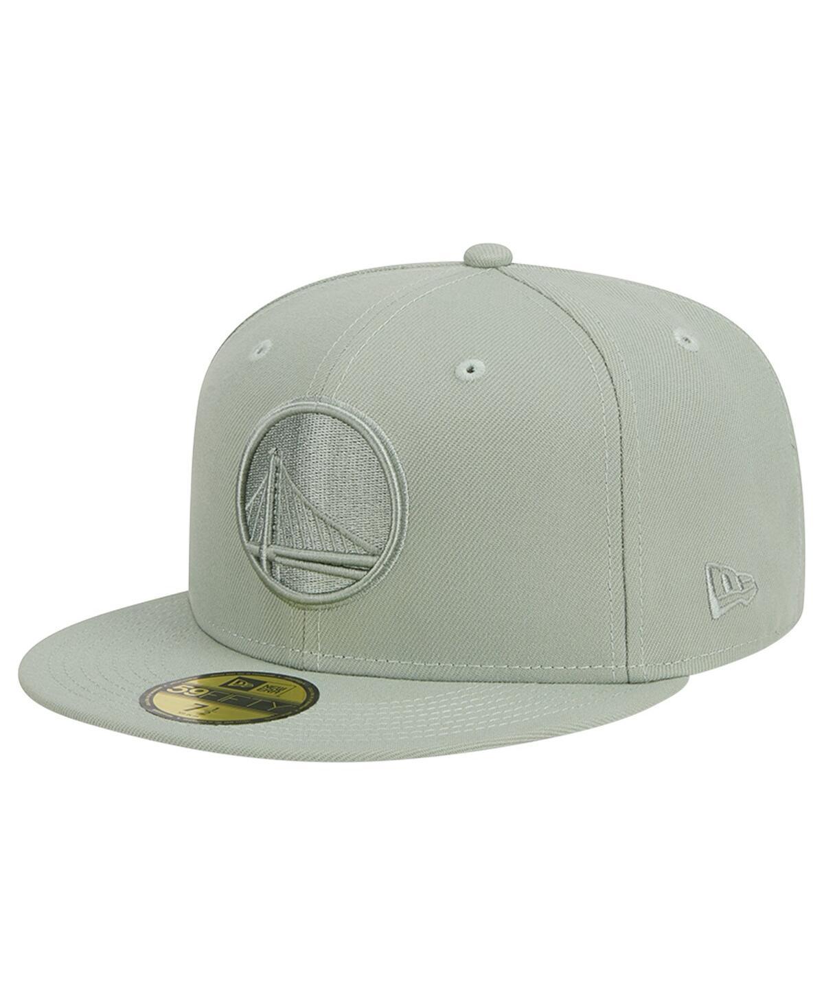 Mens New Era Light Green Golden State Warriors Sage Color Pack 59FIFTY Fitted Hat Product Image