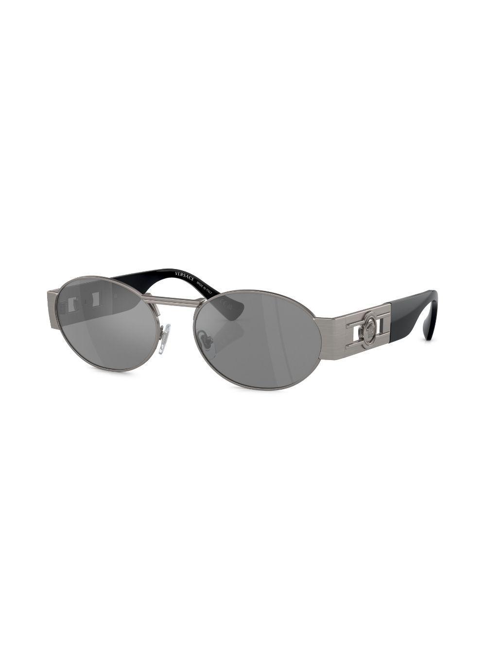 VERSACE Round Tinted Sunglasses In Silver Product Image