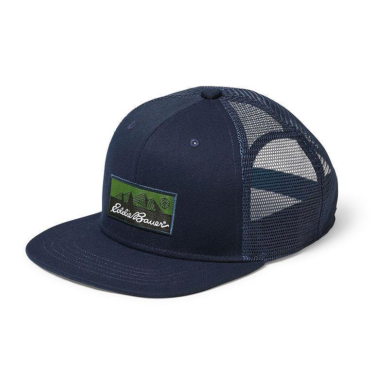 Mens Eddie Bauer Logo High-Crown Recycled Snapback Hat, Blue Product Image