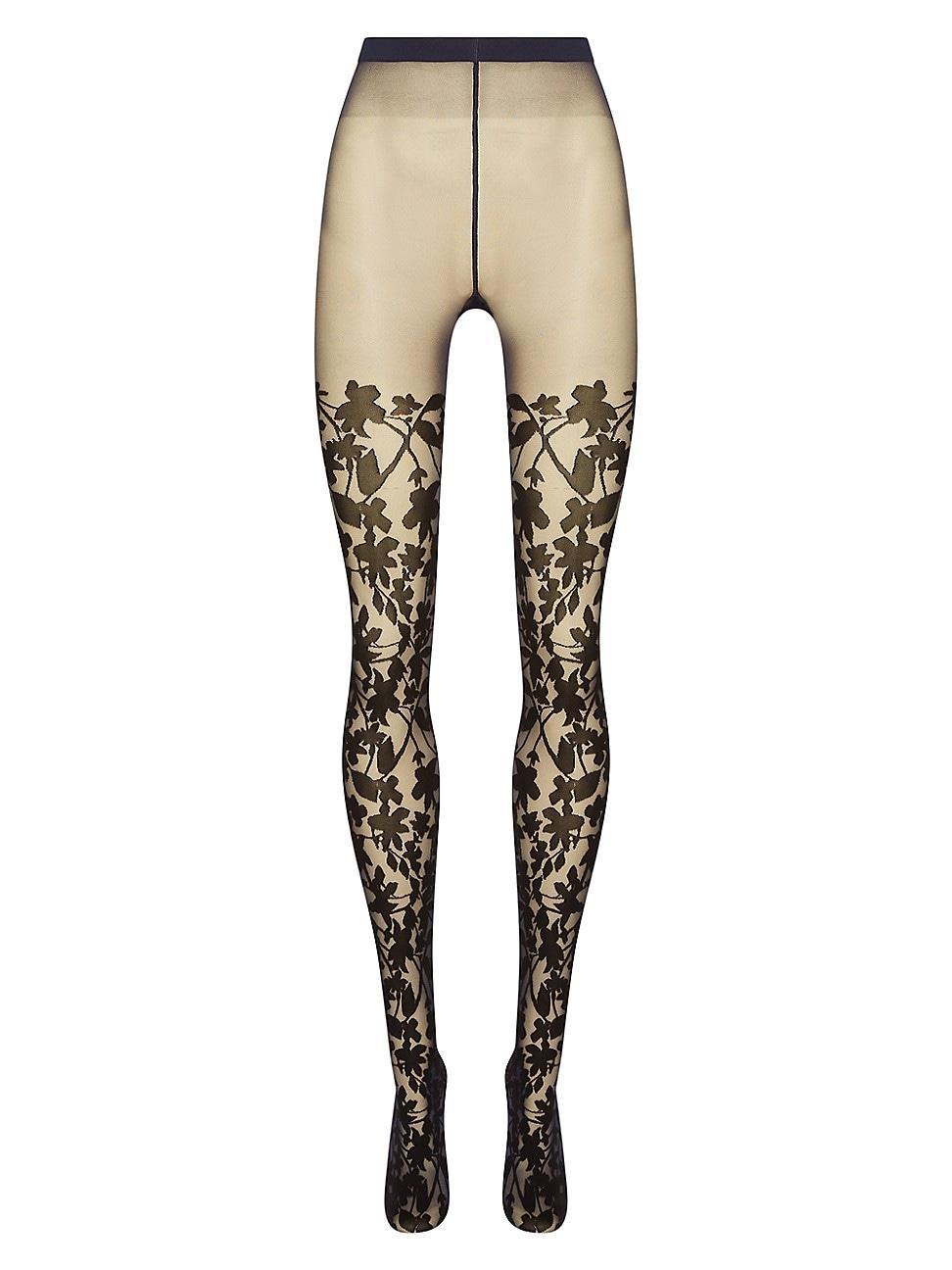 Womens Floral Sheer Tights Product Image