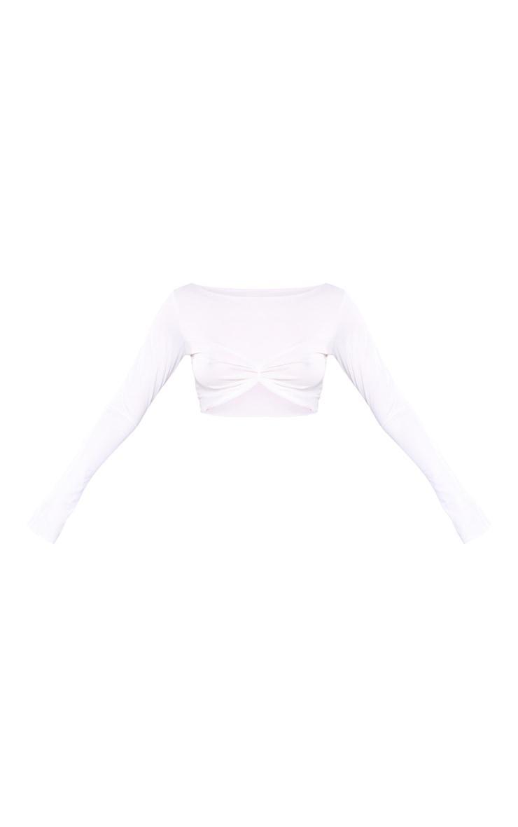 Tall White Soft Touch Shirred Bust Detail Crop Top Product Image