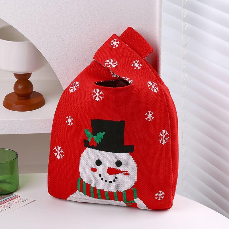 Christmas Print Knit Shopper Bag Product Image