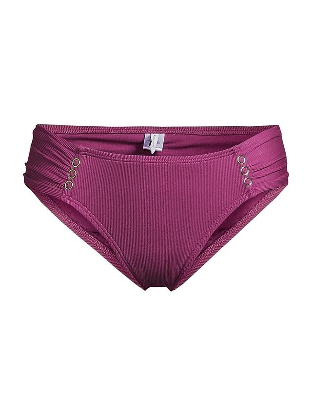 Womens Amy Ruched Hipster Bikini Bottoms Product Image