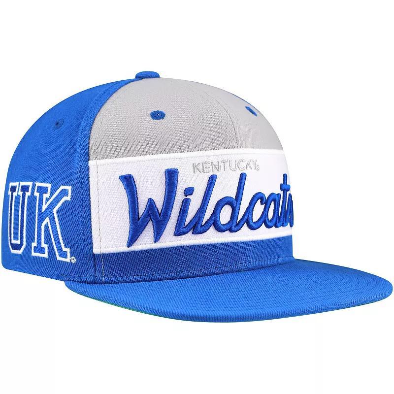 Mens Mitchell & Ness /Royal Kentucky Wildcats Retro Sport Color Block Script Snapback Hat Product Image