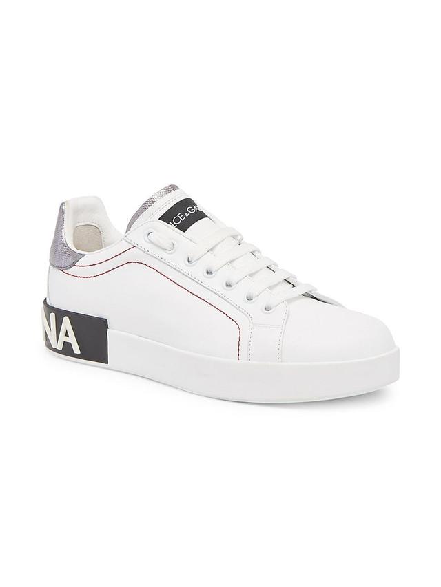 Womens Portofino Logo Leather Sneakers Product Image