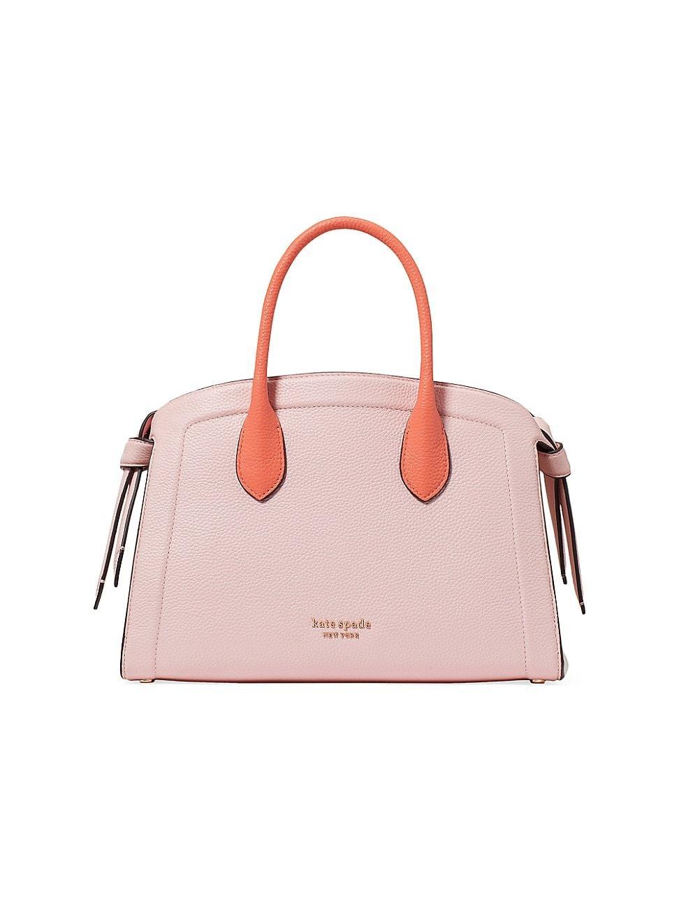 kate spade new york Knott Color Blocked Pebbled Leather Medium Zip Top Satchel Product Image