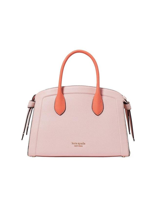 kate spade new york Knott Color Blocked Pebbled Leather Medium Zip Top Satchel Product Image