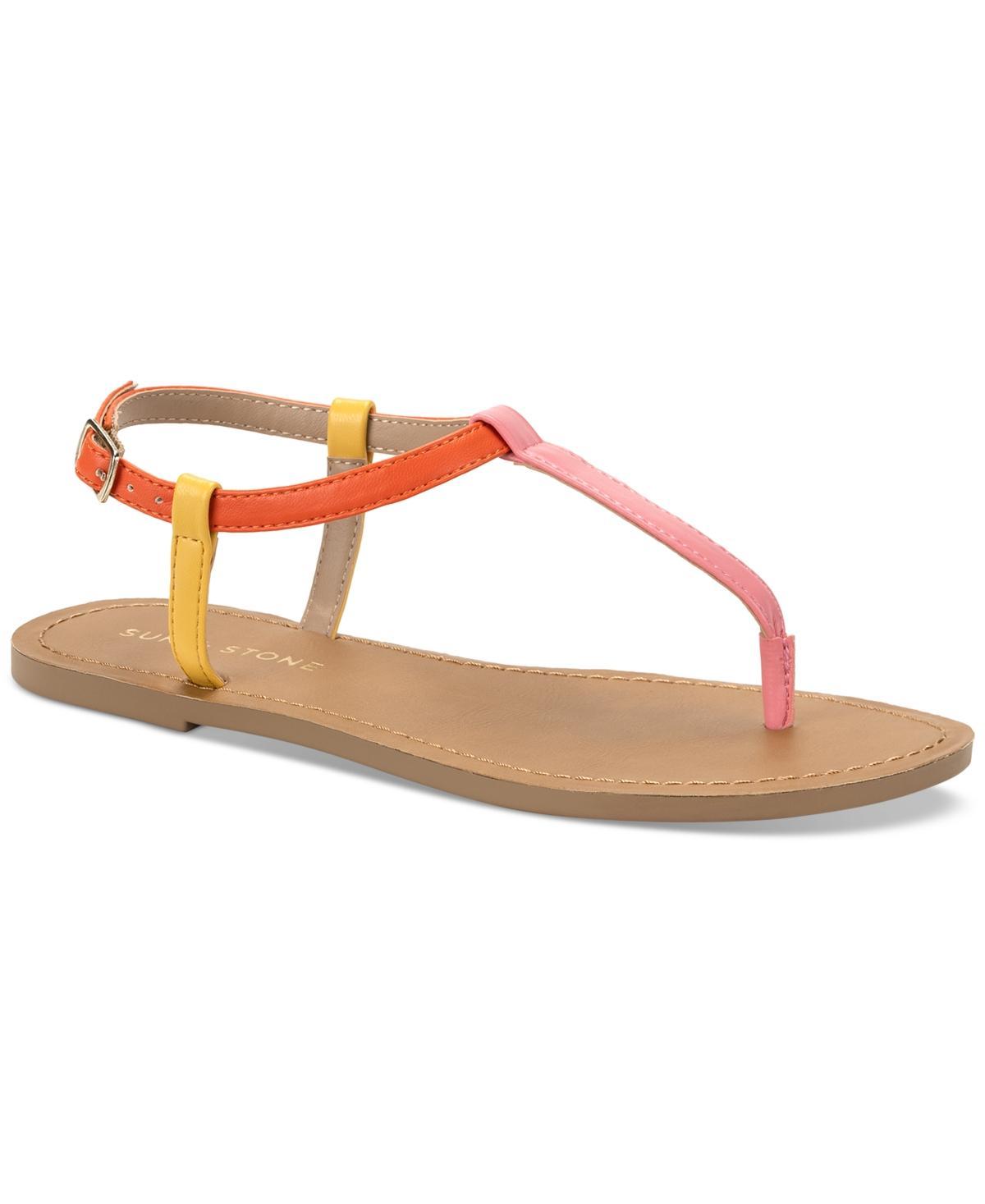 Sun + Stone Krisleyy T-Strap Slingback Flat Sandals, Created for Macys Product Image