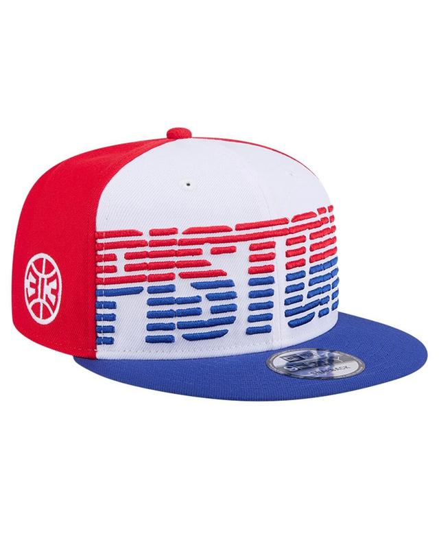 Mens New Era White/Blue Detroit Pistons Throwback Gradient Tech Font 9FIFTY Snapback Hat Product Image