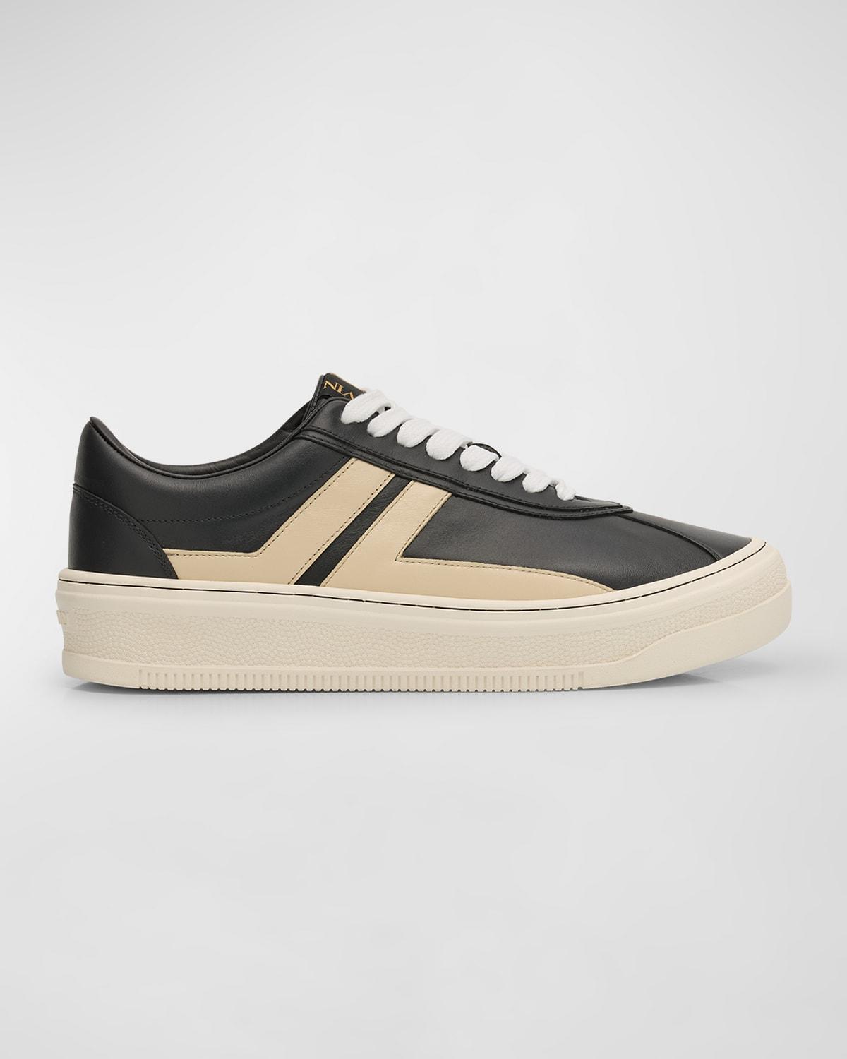 x Future Mens Lanvin Cash Leather Low-Top Sneakers Product Image