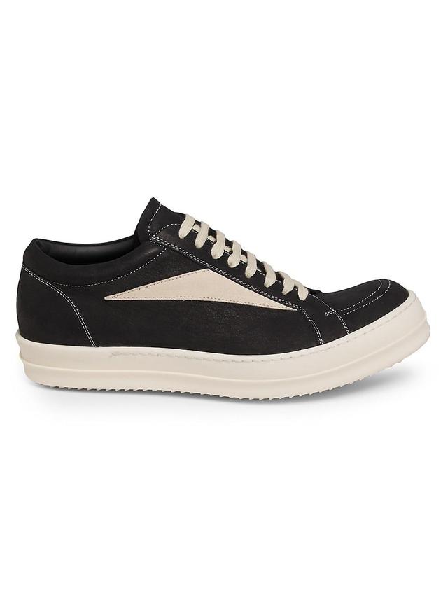 Mens Vintage Leather Lace-Up Sneakers Product Image