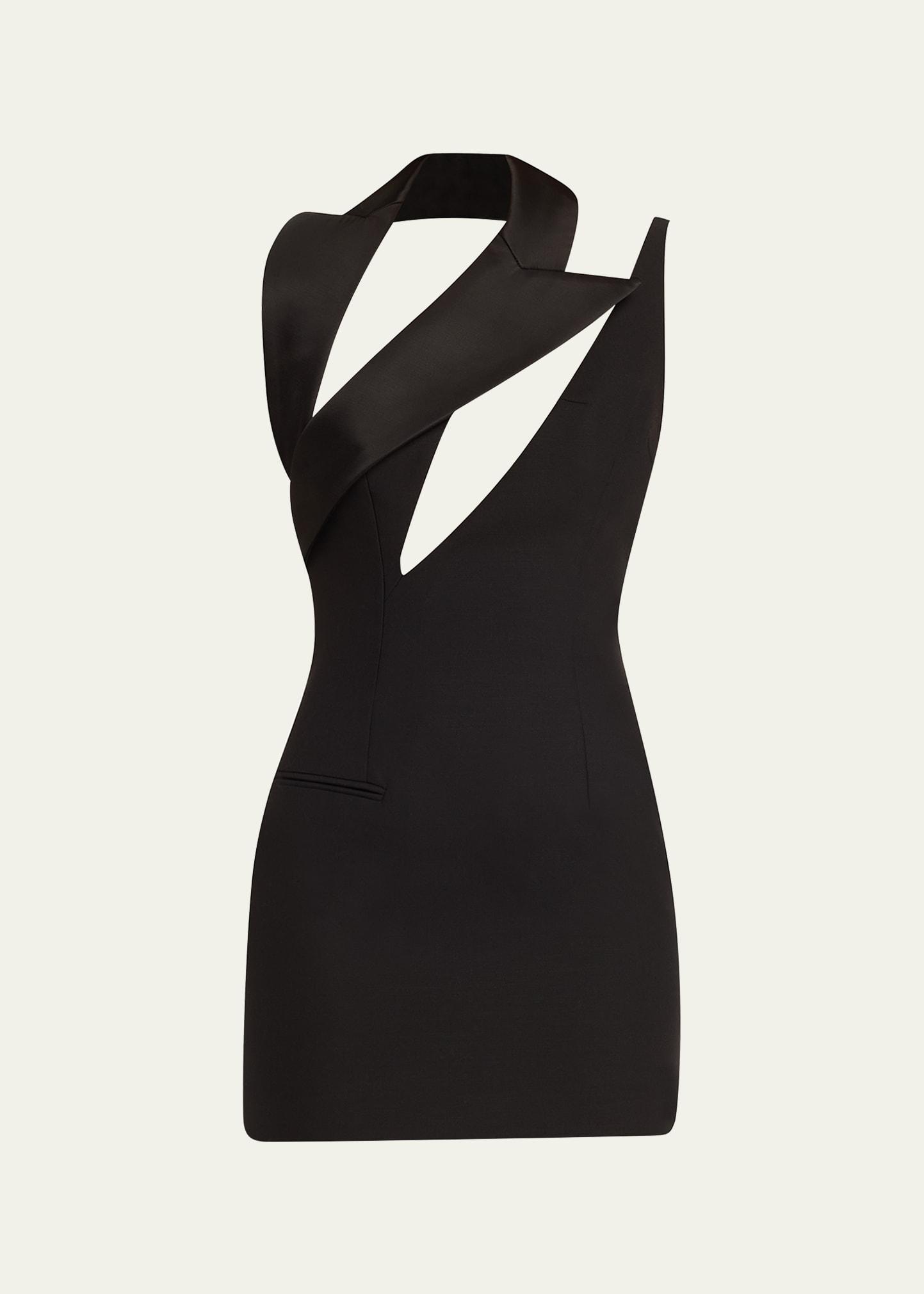 Womens Deconstructed Lapel Bodycon Minidress Product Image