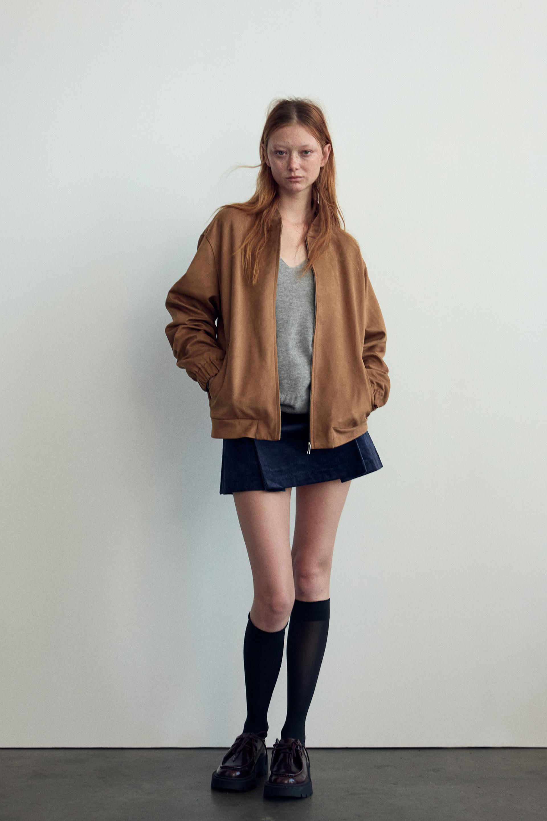 FAUX SUEDE BOMBER JACKET Product Image