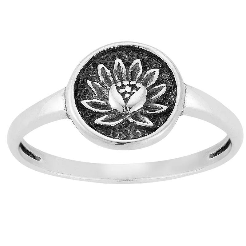 Sunkissed Sterling Sterling Silver Oxidized Flower Ring, Womens Silver Tone Product Image