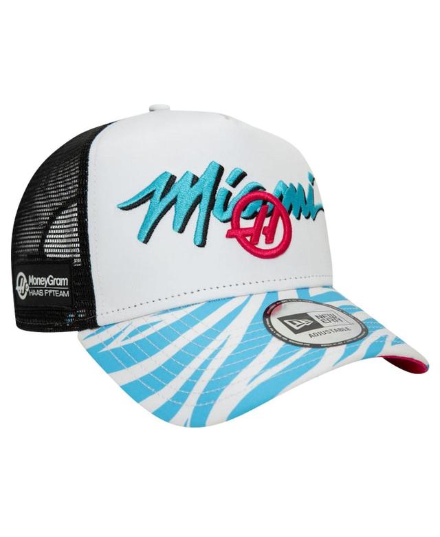 New Era Mens White Haas F1 Team Miami Trucker 9FORTY Adjustable Hat Product Image