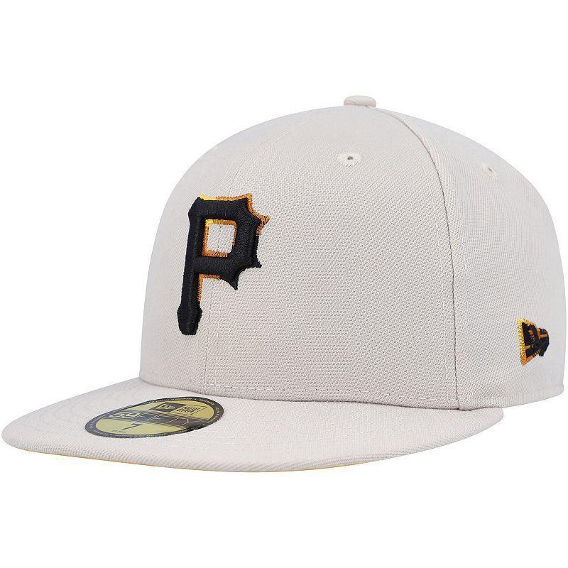 Men's New Era Khaki Pittsburgh Pirates Stone Dim Undervisor 59FIFTY Fitted Hat Product Image