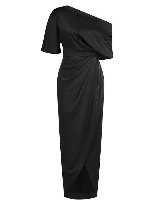 Theia Rayna Drape One-Shoulder Gown Product Image