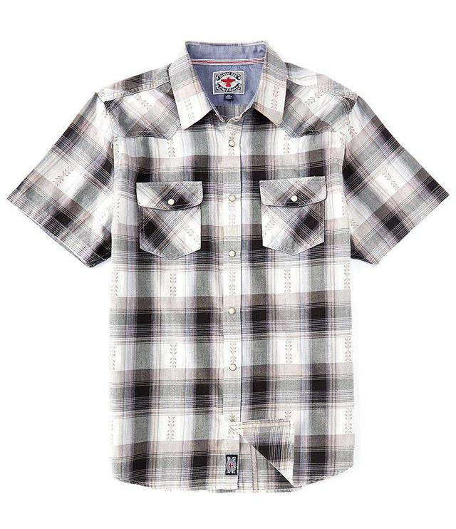 Flag and Anthem Groveton Vintage Plaid Short-Sleeve Washed Western Shirt Product Image