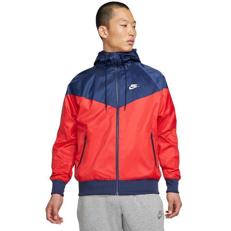 Nike Mens Woven Windrunner Hooded Jacket - University Red/Midnight Navy/White Product Image