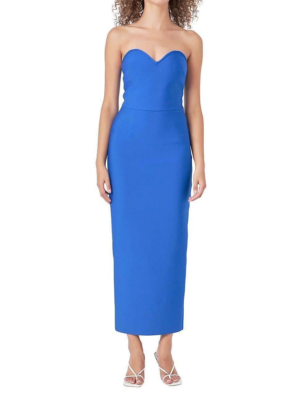 Womens Strapless Sweetheart Midi Dress Product Image