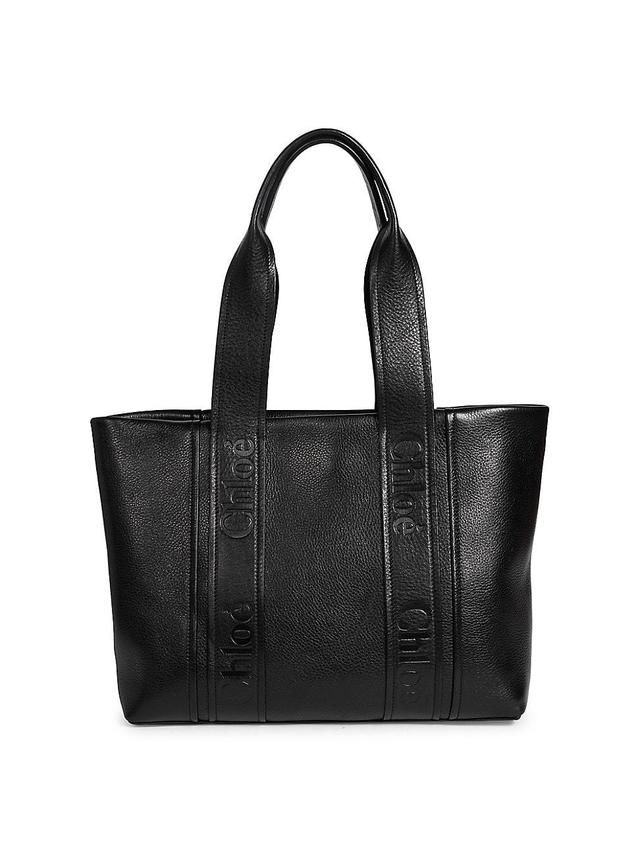 Womens Woody Medium Leather Tote Bag Product Image