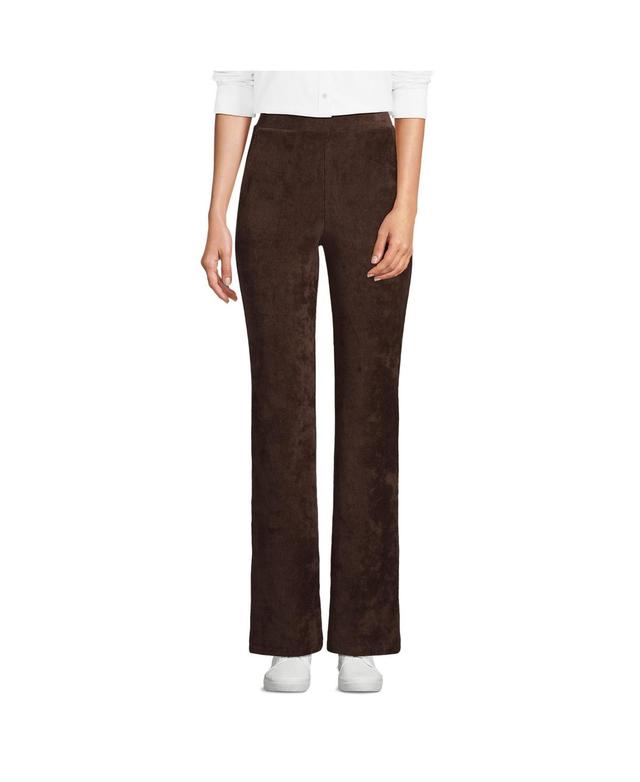 Womens Lands End Sport Knit High-Rise Corduroy Bootcut Pants Rich Brown Product Image