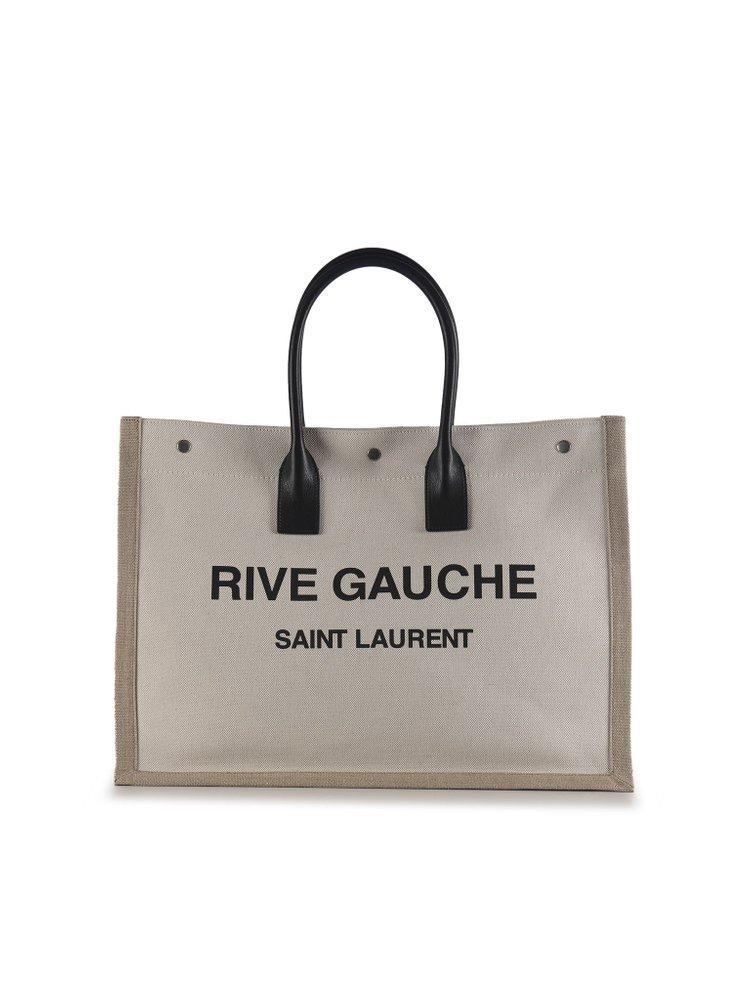 Rive Gauche Printed Tote Bag In White Product Image