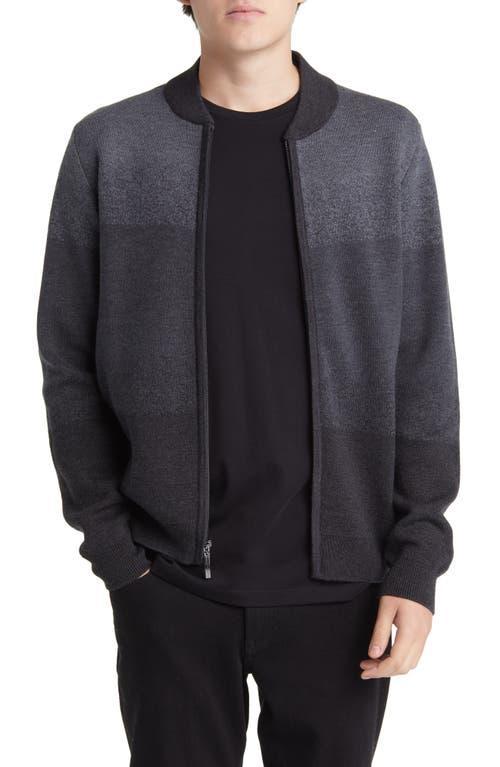 Robert Barakett Crosswoods Ombr Jacquard Merino Wool Zip-Up Sweater Jacket Product Image