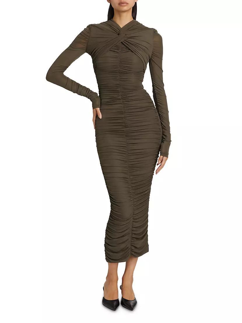 Derek Ruched Twist-Detail Maxi Dress Product Image